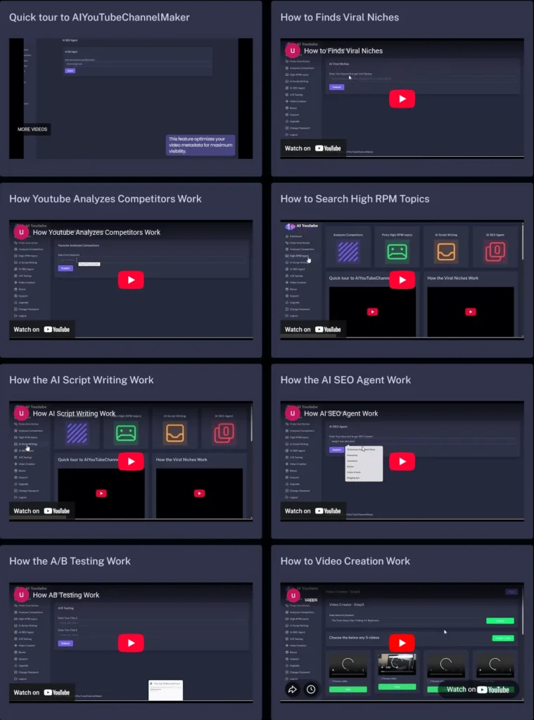 AI YouTube Channel Maker software interface
