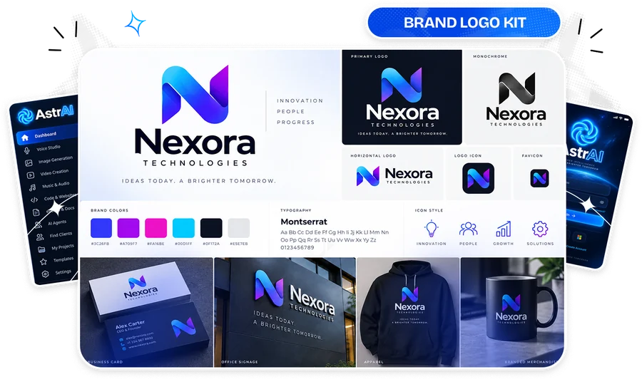 AstrAI example brand logo kit created by voice