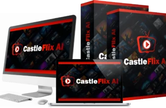 CastleFlix AI review: product shown across a monitor, laptop and product box