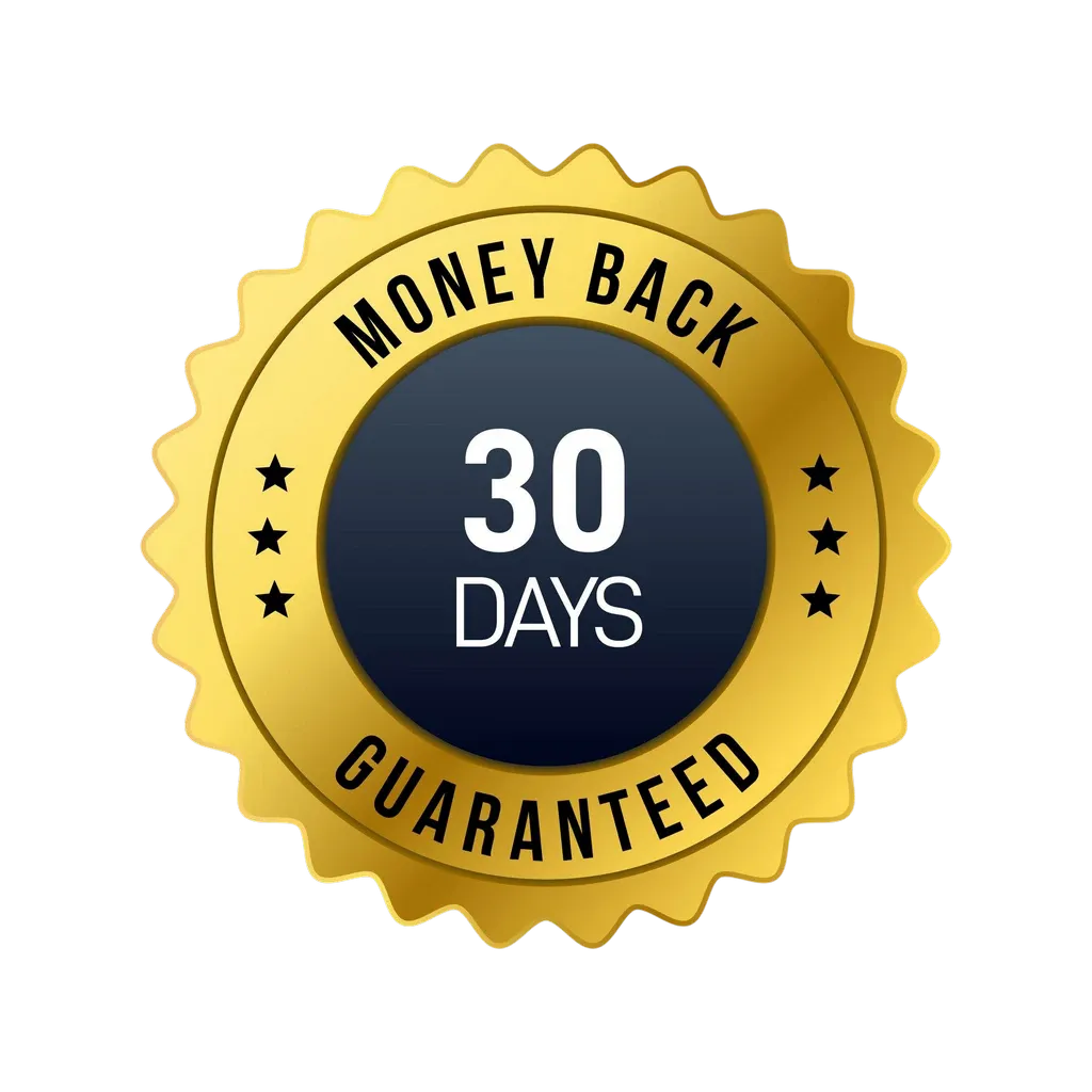 Gold 30-day money-back guarantee badge for TalkGen AI