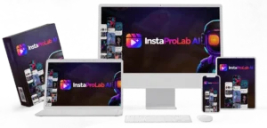 instaprolab ai review dashboard shown across monitor, laptop, tablet, and phone