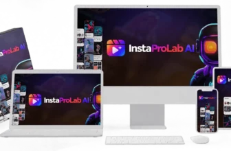 instaprolab ai review dashboard shown across monitor, laptop, tablet, and phone