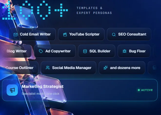 ArgonMAX AI templates and expert personas such as Cold Email Writer, YouTube Scripter and SEO Consultant