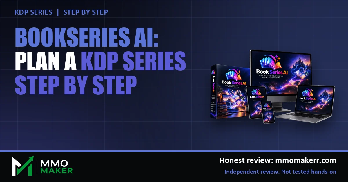 BookSeries AI plan for a KDP series step by step, featured image with the BookSeries AI product mockup