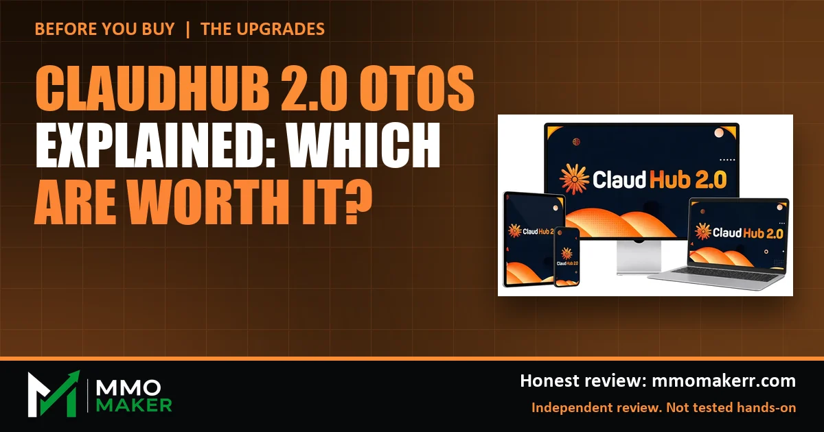 ClaudHub 2.0 OTOs explained: the order bump and every upgrade, featured image with the ClaudHub 2.0 product mockup