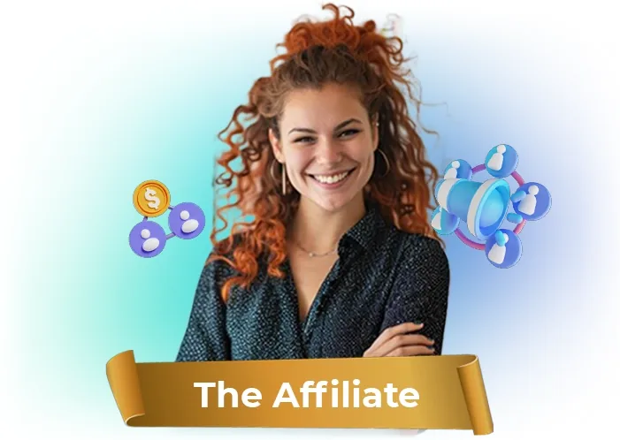 The affiliate: illustration of an affiliate marketer for CreatorClaw AI