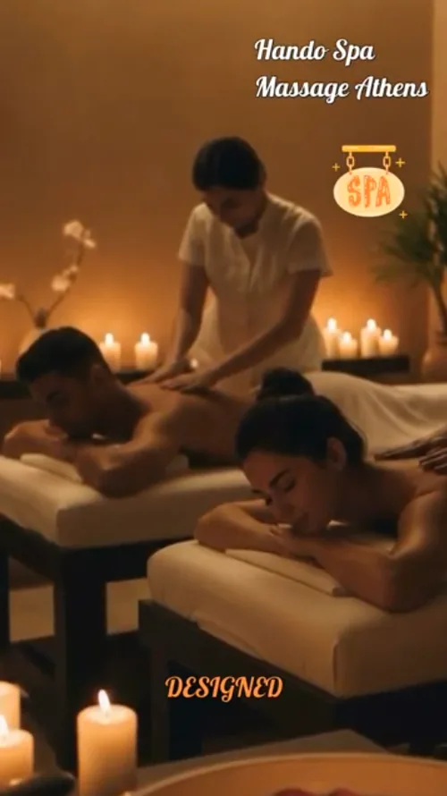 Faceless Empire AI sample luxury video poster showing a candle-lit spa massage room