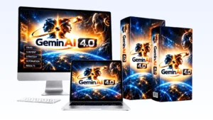 GeminAI 4.0 review: product boxes with a monitor and a laptop showing the GeminAI 4.0 logo
