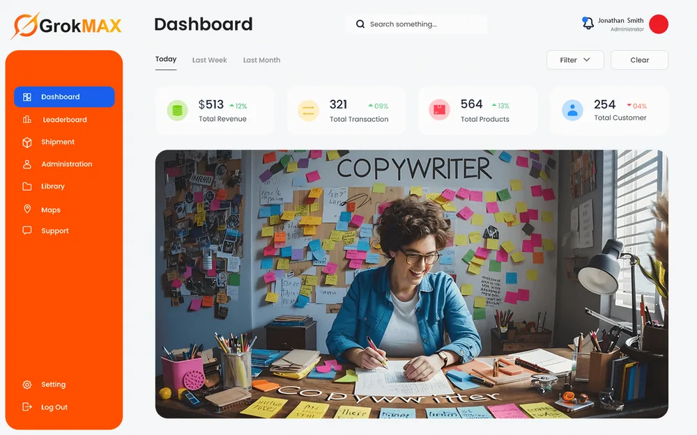 One-time AI dashboard feature: the GrokAI Studio AI copywriter for sales pages, email and ads
