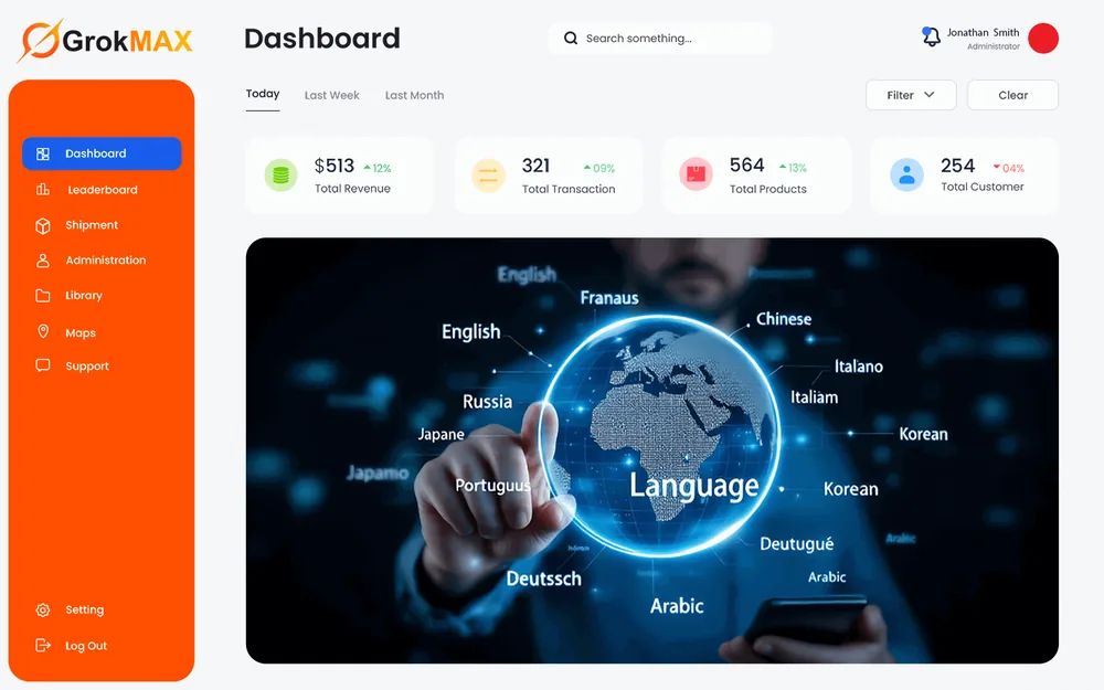 GrokAI Studio feature graphic: multi-language content output