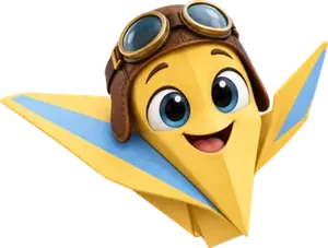 ProfitPilot paper plane mascot wearing aviator goggles