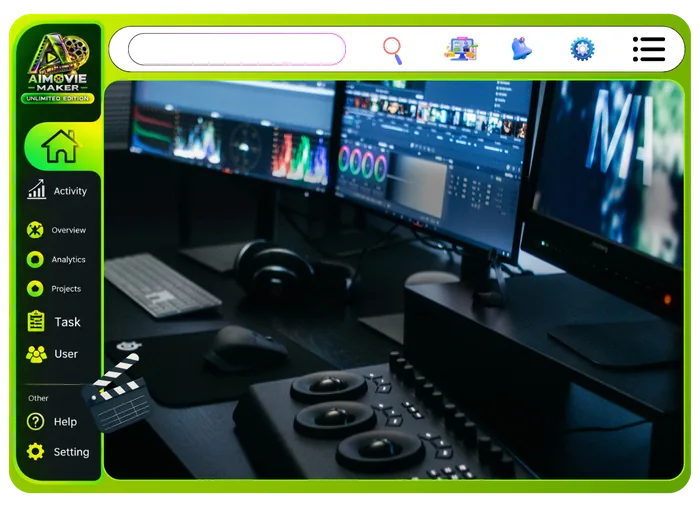 Vendor feature graphic for VFX And Colour Grading in Unlimited Movie: film looks, lighting, fire, rain, particles, transitions, titles and credits