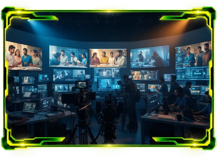 Vendor graphic for the Unlimited Movie use case Run A Full AI Movie Studio Or Agency: script, characters, voice, music, VFX, editing and Shorts for a client from one dashboard