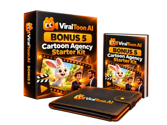 ViralToon AI Bonus 5 Cartoon Agency Starter Kit product box