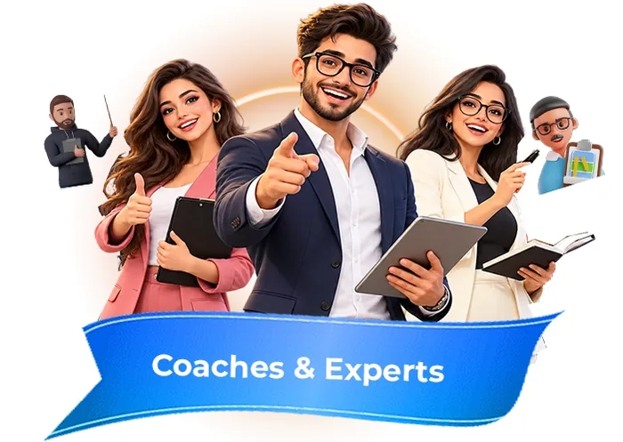 Coaches and Experts: vendor illustration of the coaches and experts persona for Whop Engine