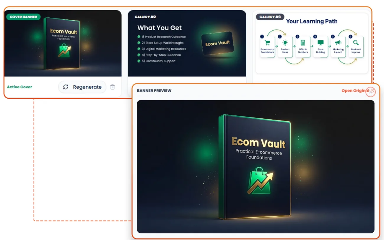 Whop Engine AI Store Visuals feature screen from the vendor sales page